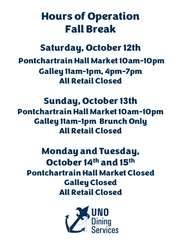 Fall Break Hours of Operation