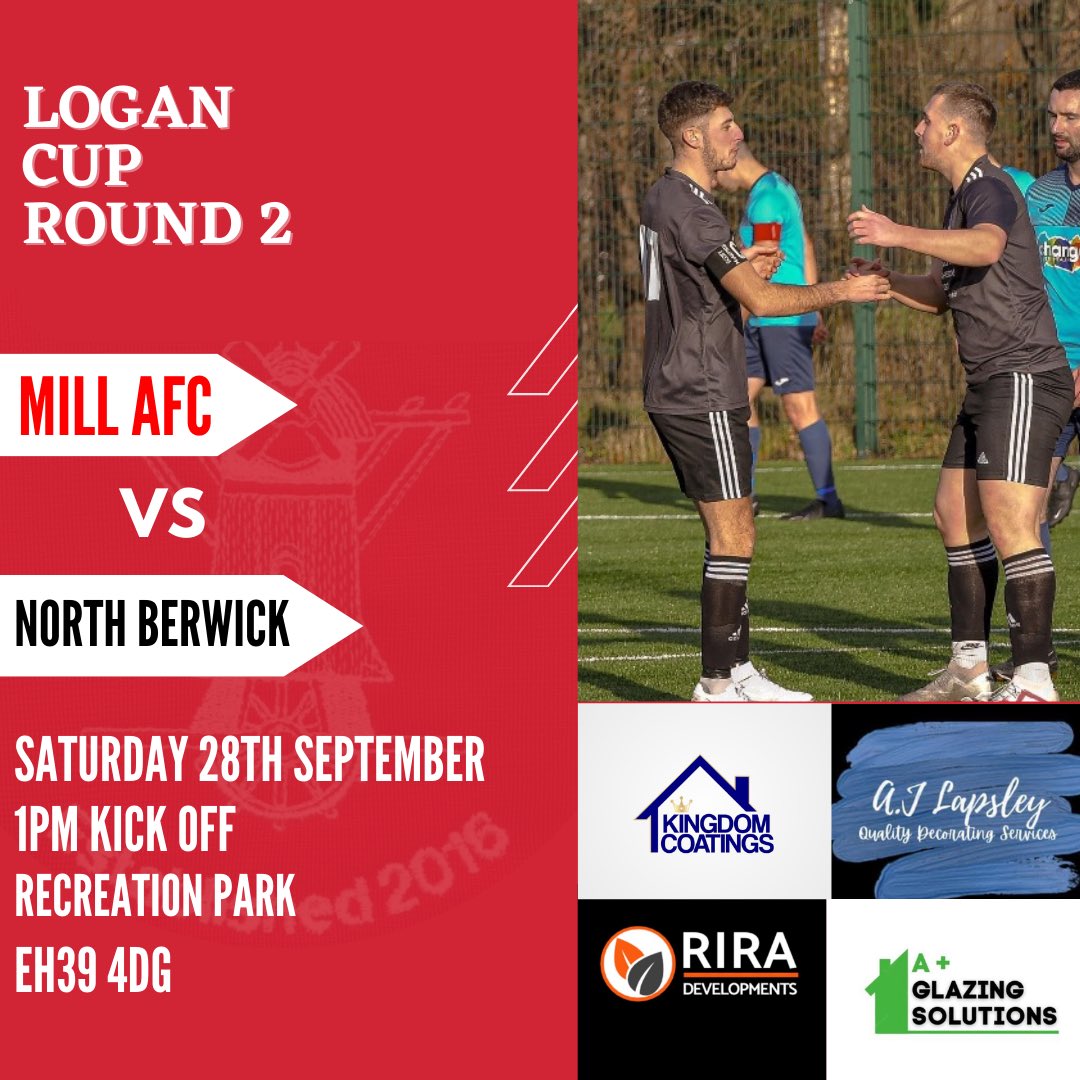 Mill_AFC's tweet photo. Back to action this weekend. We make the trip down to North Berwick to compete in the 2nd round of the Logan Cup ⚽️🏆 https://t.co/KXoFxoU3pU