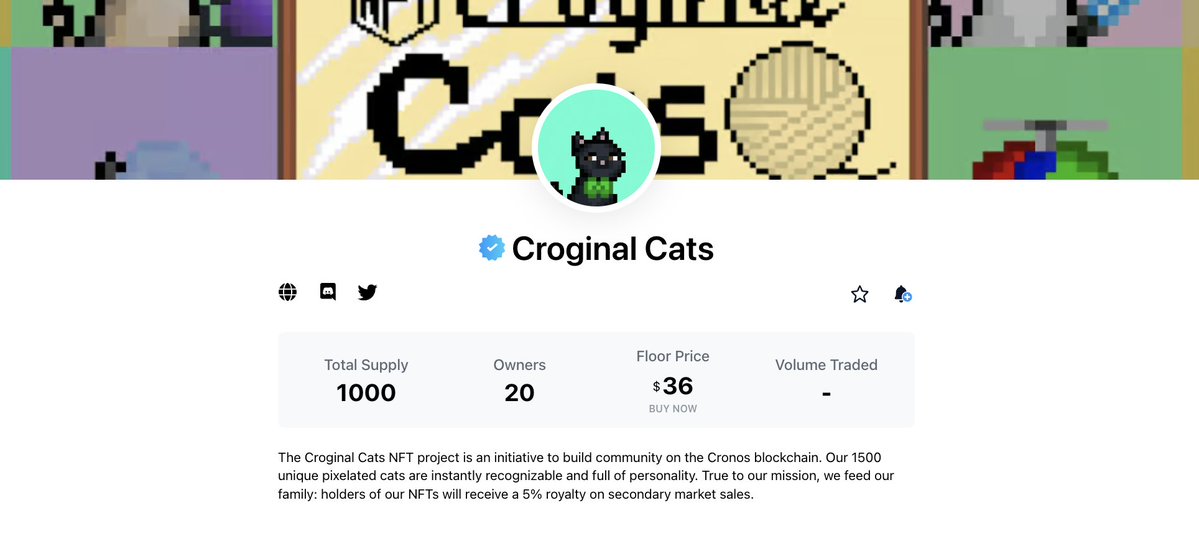 Crypto.com NFT (@cryptocomnft) on Twitter photo Where are our #CroginalCats at? 🐱
On <a href="/cryptocomnft/">Crypto.com NFT</a> of course!
Users can now view and purchase items from the ‘Croginal Cats’ collection right here on Crypto.com NFT!
<a href="/Croginal/">𝐂𝐫𝐨𝐠𝐢𝐧𝐚𝐥 𝐎𝐟𝐟𝐢𝐜𝐢𝐚𝐥</a> Collection ⬇️
crypto.com/nft/collection… Where are our #CroginalCats at? 🐱
On <a href="/cryptocomnft/">Crypto.com NFT</a> of course!
Users can now view and purchase items from the ‘Croginal Cats’ collection right here on Crypto.com NFT!
<a href="/Croginal/">𝐂𝐫𝐨𝐠𝐢𝐧𝐚𝐥 𝐎𝐟𝐟𝐢𝐜𝐢𝐚𝐥</a> Collection ⬇️
crypto.com/nft/collection…