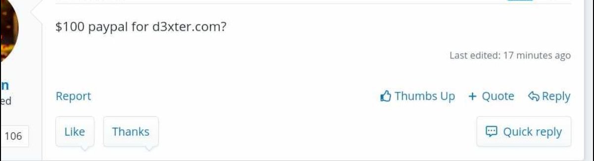 $100 for D3xter.com , is it a fair offer or is it worth more ? 
#DomainNameForSale 
#domainnames 
#domainname