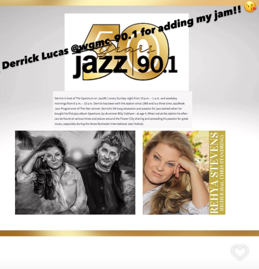 Higher (feat. Chris Standring) is now playing on WGMC 90.1 📻👏 💃 @derrick.jazz90.1 THANK YOU for adding my jam to your rotation, and for being so fun and easy to talk to 😘🫶🏻 I appreciate you!! Much love, my friend 💗 #WGMC901 #Derricklucas #higherfeatchrisstandring