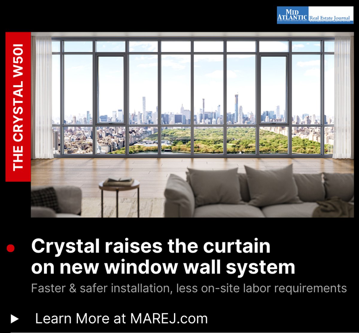 MAREJournal's tweet image. @DoorCrystal  has launched the Crystal W50i window wall system, merging the elegance of curtain wall design with enhanced installation efficiency. 

Learn more in the latest issue of #MAREJ: Read here online.flippingbook.com/view/576230740…

#CRE #WindowWall #ArchitecturalDesign
