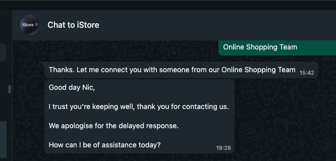 Slow clap once again for the most useless store in South Africa <a href="/MyiStoreSA/">iStoreZA</a> 4 hours waiting on web chat so try their whatsapp support as you cannot call, over 3 hours waiting.