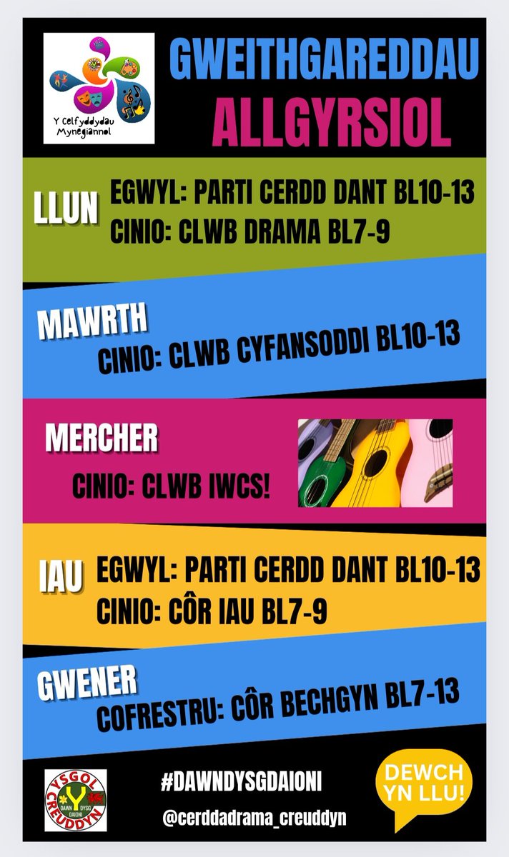 Cerdd a Drama Creuddyn (@creucerdddrama) on Twitter photo Mae'r gweithgareddau allgyrsiol yn siapio! Criw gwych wedi dod i'r Côr heddiw. Tro'r bechgyn yfory...dewch i ganu🎤🎶💪 <a href="/ysgolycreuddyn/">Ysgol y Creuddyn</a> <a href="/6edCreuddyn/">6ed Ysgol y Creuddyn</a> #dawndysgdaioni Mae'r gweithgareddau allgyrsiol yn siapio! Criw gwych wedi dod i'r Côr heddiw. Tro'r bechgyn yfory...dewch i ganu🎤🎶💪 <a href="/ysgolycreuddyn/">Ysgol y Creuddyn</a> <a href="/6edCreuddyn/">6ed Ysgol y Creuddyn</a> #dawndysgdaioni