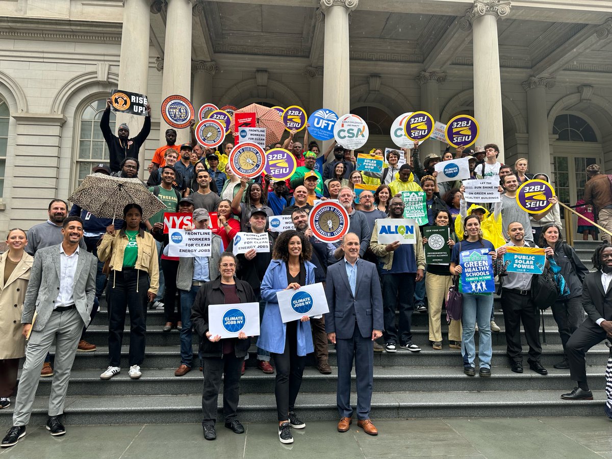 ALIGN (@alignny) on Twitter photo Solar power!☀️Union Power!✊
Ahead of the vote for Intro 353, we rallied at City Hall with bill champion <a href="/CMSandyNurse/">Council Member Sandy Nurse</a>, elected sponsors, unions and EJ organizations to call for a path for solar energy and green, family-sustaining careers for New Yorkers! Solar power!☀️Union Power!✊
Ahead of the vote for Intro 353, we rallied at City Hall with bill champion <a href="/CMSandyNurse/">Council Member Sandy Nurse</a>, elected sponsors, unions and EJ organizations to call for a path for solar energy and green, family-sustaining careers for New Yorkers!