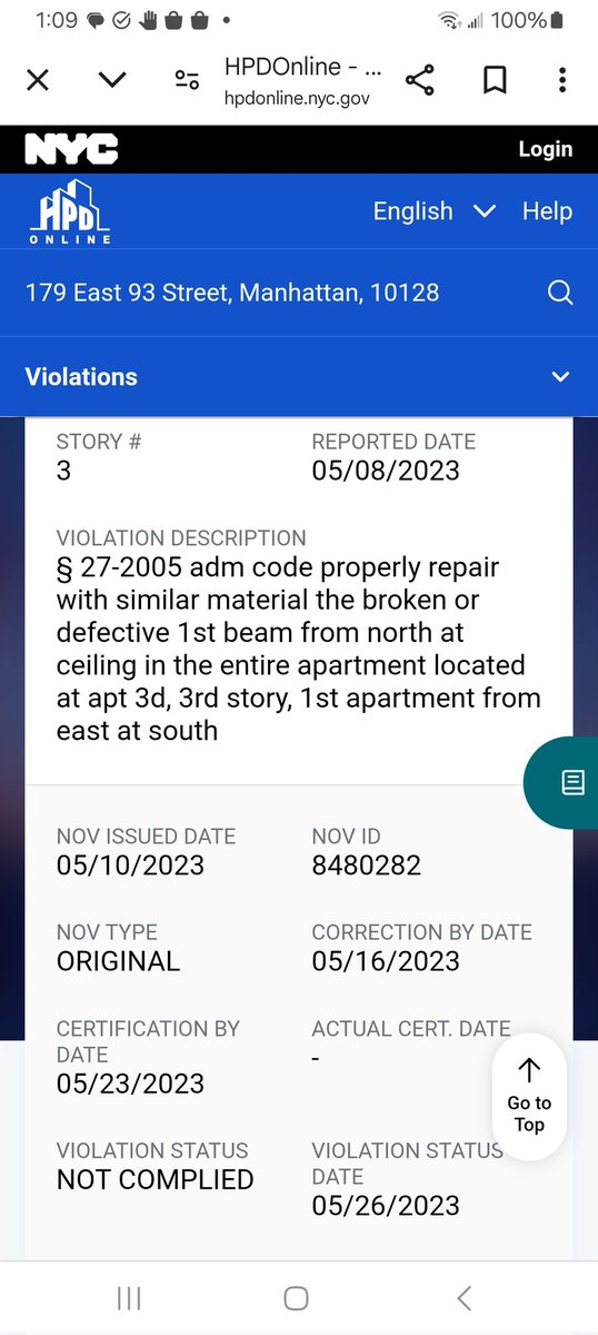 17993rd's tweet photo. 1/3 On or about 5/31/23, The Adams Administration directed #HPD Inspector Rodriguez to discharge our notoriously unscrupulous #Slumlord Slavik Gofman from #AEP Designation (= 1 of 250 MOST DISTRESSED #NYC BLDGS) despite multiple OPEN VIOLATIONS posing danger to health &amp; safety. https://t.co/fFi7mCaHCJ