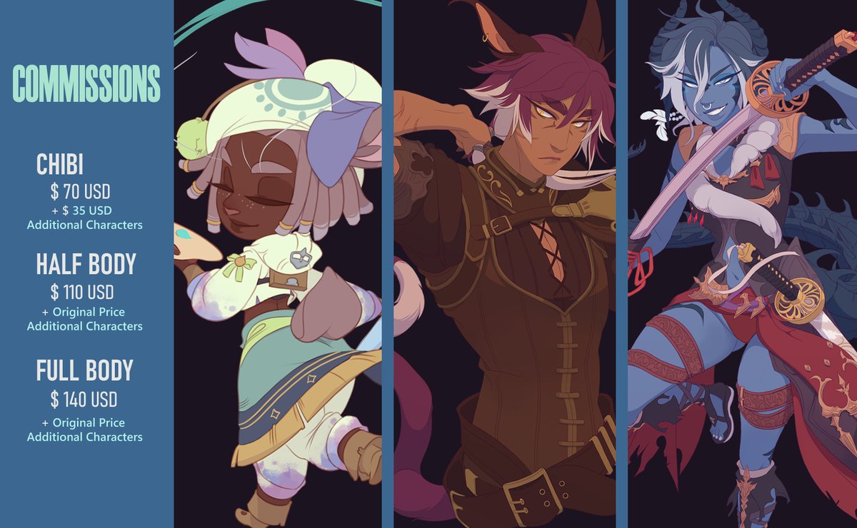 Commissions are open!! 💠3 SLOTS  
📷Form: forms.gle/UugPge9WVRLKtS… …
Forms close @ 2PM EST in 48 hours. 09/28