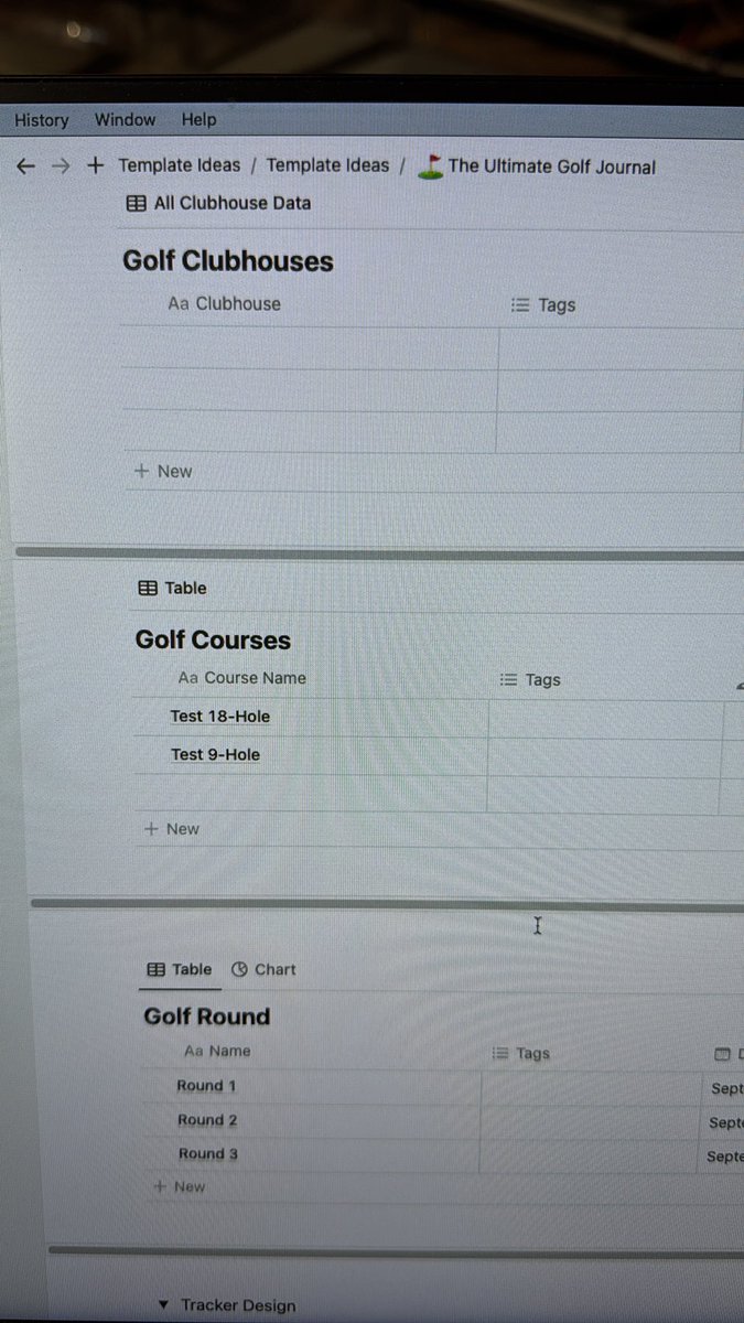 notioncameron's tweet image. Building a Golf Tracker in @NotionHQ ! I have a smaller one that I’ve used for years. Now I’m making it a bit more robust. #buildinpublic #notion #golf