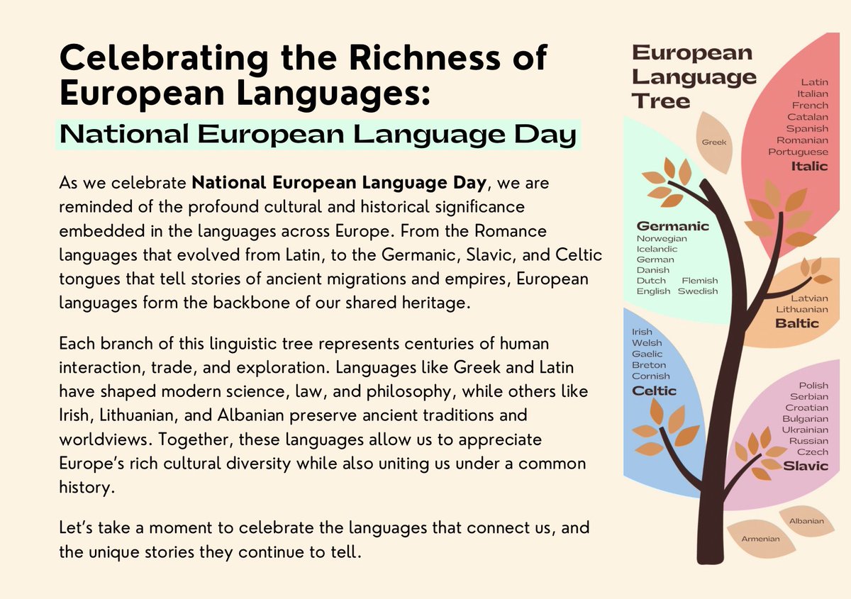 🌍 September 26 - European Day of Languages ✨

On this special day, we remind ourselves that every language is unique and each one offers us a new perspective.

Let's celebrate the languages of the world! 🎉
