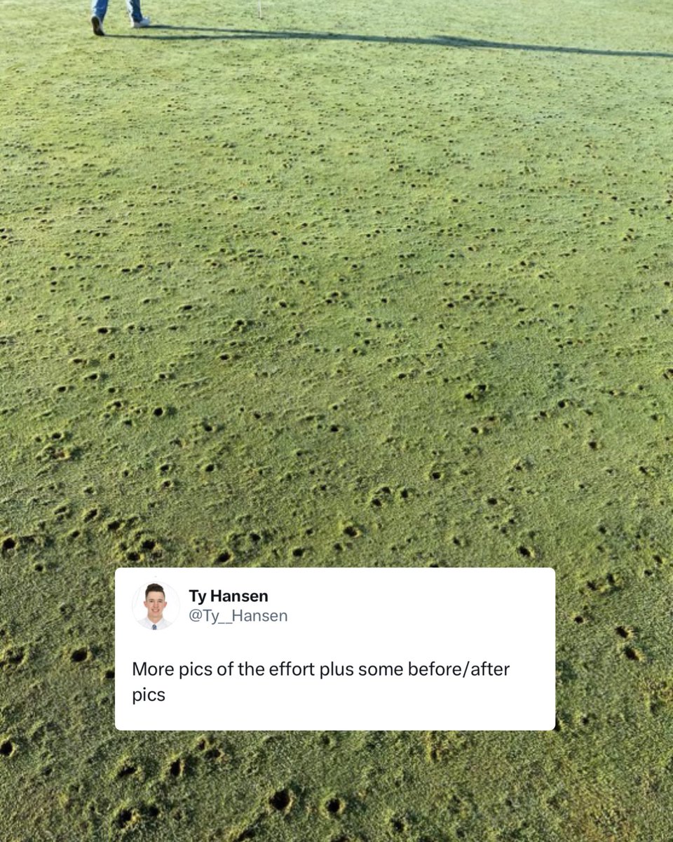 ForePlayPod's tweet photo. Over 200 people volunteered to help repair hail damage at this course in Oklahoma ahead of their member guest the next day.

So awesome. https://t.co/1bcblwOqsF