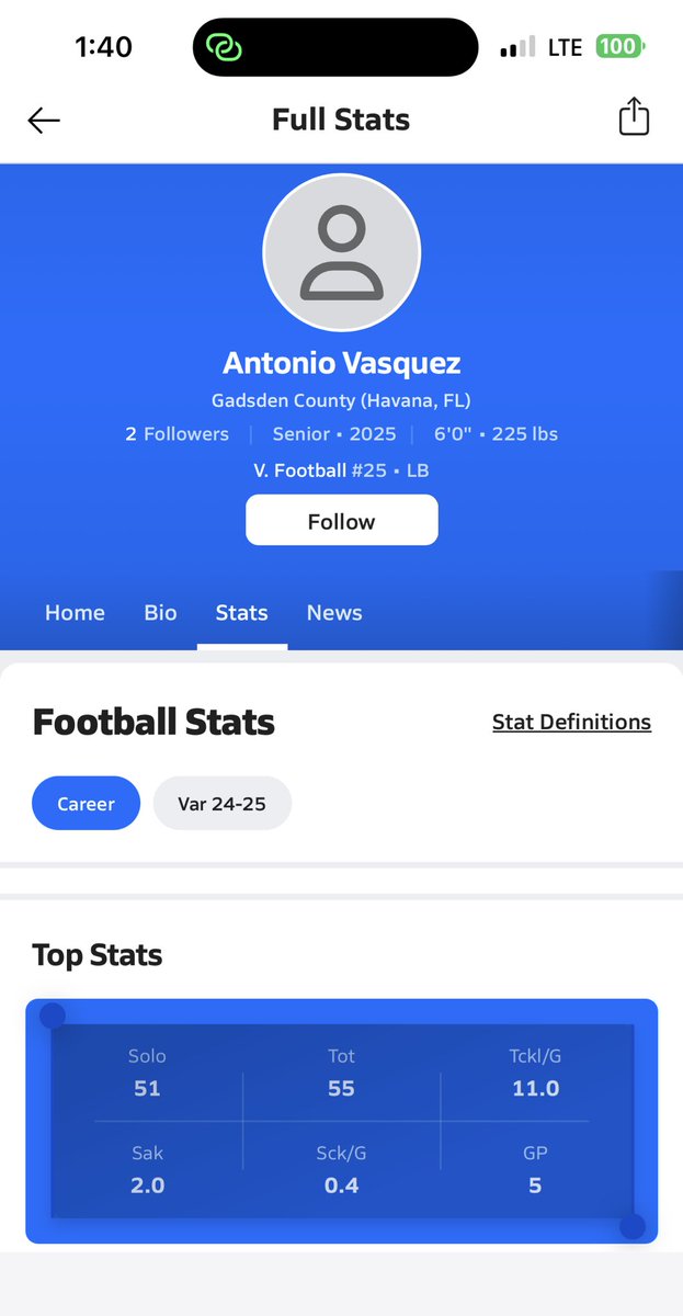 AntonioVa25's tweet image. Coaches I Wreak Havoc !! | Mid Season stats | 6’1 220lbs LB | 
@RussellEllingt4 @CoachTravv850 @ssaulnier1 @CoachK_Conner @TheCaseyWarming @theyoungcoach1 @coachjcarrtmb @CoachHalvorsen @CoachO_13