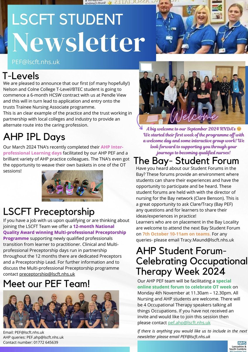 LSCFT Practice Education Facilitation (PEF) Team (@pefteamlscft) on Twitter photo <a href="/WeAreLSCFT/">Lancashire & South Cumbria NHS Foundation Trust</a> Sept Student Newsletter release day!🗞️💙 We have sent this out to hundreds of learners today and look forward to hearing what you think☺️Happy reading! <a href="/UCLanMH/">UCLan Mental Health</a> <a href="/EHU_FHSCM/">EHU | Faculty of Health, Social Care & Medicine</a> <a href="/GoalsOlivers/">OliversLifeGoals</a> <a href="/ChrisOliverNHS/">Chris Oliver</a> <a href="/Shahana_RMN/">Shahana</a> <a href="/hashtag_natalie/">hashtag_natalie</a> @meredithOTx <a href="/Bex2079/">Rebekah Roshan 💙🐝💙</a> <a href="/SarahR_1985/">Sarah Rampley</a> <a href="/WeAreLSCFT/">Lancashire & South Cumbria NHS Foundation Trust</a> Sept Student Newsletter release day!🗞️💙 We have sent this out to hundreds of learners today and look forward to hearing what you think☺️Happy reading! <a href="/UCLanMH/">UCLan Mental Health</a> <a href="/EHU_FHSCM/">EHU | Faculty of Health, Social Care & Medicine</a> <a href="/GoalsOlivers/">OliversLifeGoals</a> <a href="/ChrisOliverNHS/">Chris Oliver</a> <a href="/Shahana_RMN/">Shahana</a> <a href="/hashtag_natalie/">hashtag_natalie</a> @meredithOTx <a href="/Bex2079/">Rebekah Roshan 💙🐝💙</a> <a href="/SarahR_1985/">Sarah Rampley</a>
