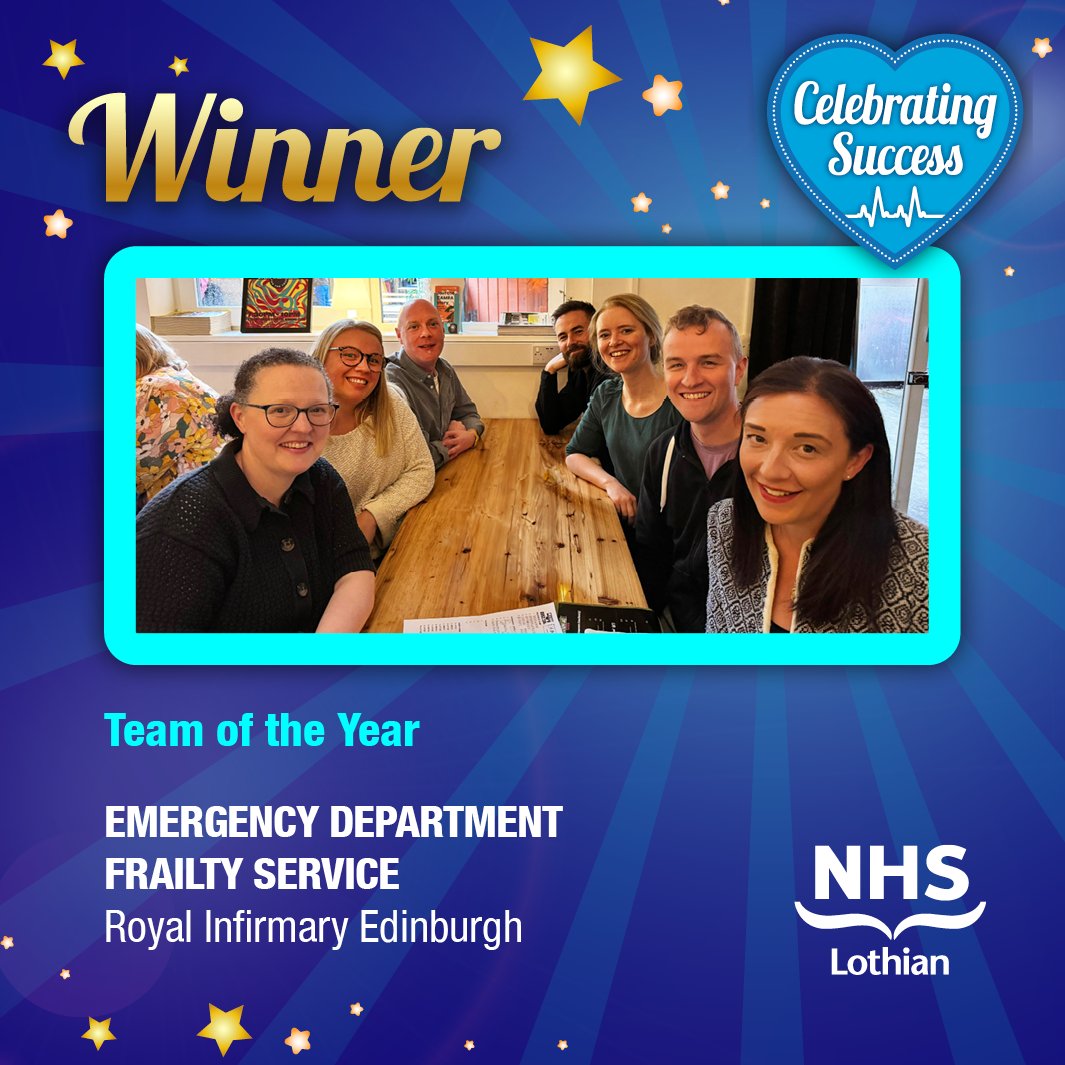 All our teams are deserving of recognition and thanks, but only one can win Team of the Year tonight.
 
And the winner is... 🥁
Emergency Department Frailty Service,
<a href="/RIE_Lothian/">Royal Infirmary of Edinburgh</a> 
 
Congrats team – you should be very proud🏆
#CSA24