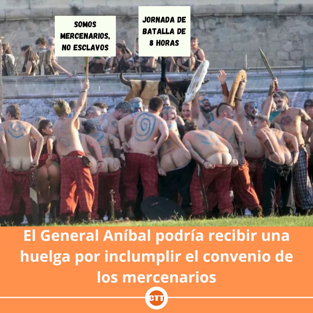 TodayCartagena's tweet photo. El general Aníbal lo tiene difícil para vencer a Escipión un año más. Los mercenarios amenazan con la huelga si no se cumple el convenio de los mercenarios. https://t.co/oE3QMAaDKy
