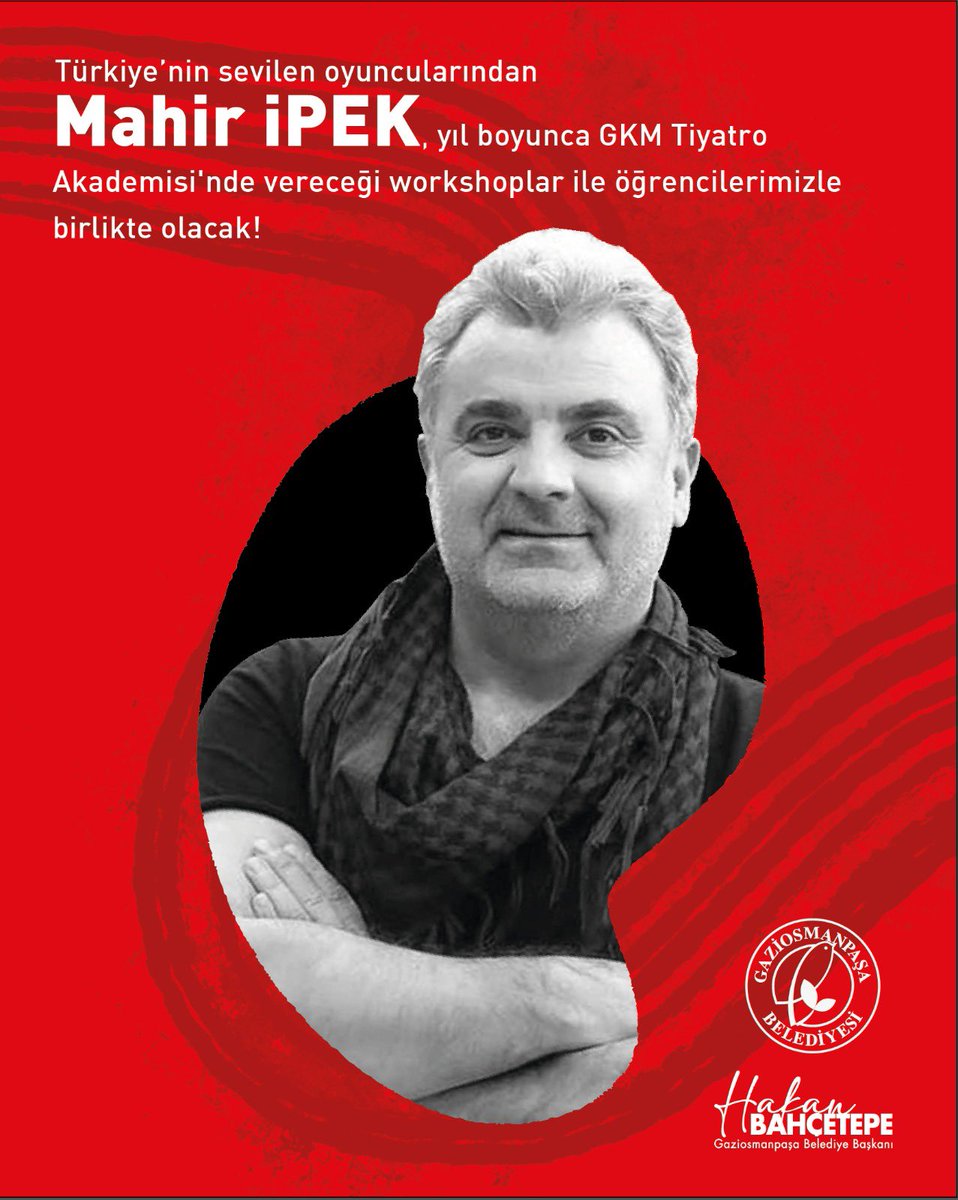 GOPBelediyesi's tweet photo. Usta Oyuncu Mahir İpek, yeni dönemde GKM Tiyatro Akademisi'nde bizlerle olacak. 🥳

Profesyonel hayata adım atmak isteyen tüm adayları bekliyoruz. 🎭

Akademiye kayıtlar için geri sayım başladı. Takipte kalın. 😎 https://t.co/yZPlWhOzGE