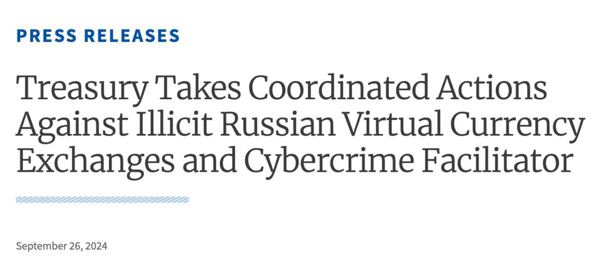Pegasusswap's tweet photo. The US Treasury Department has imposed sanctions on Russian crypto exchange PM2BTC and #crypto exchange Cryptex.

The platforms are accused of money laundering and other crimes.

#cryptocurrency #cryptonews https://t.co/ZP7HNed2Qs
