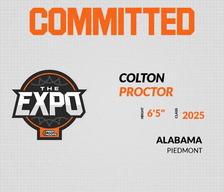 Colton (@coltonproctor_) on Twitter photo i’m excited to announce that i will be attending The Expo on September 29th hosted by <a href="/PrepHoopsAL/">Prep Hoops Alabama</a> i’m excited to announce that i will be attending The Expo on September 29th hosted by <a href="/PrepHoopsAL/">Prep Hoops Alabama</a>