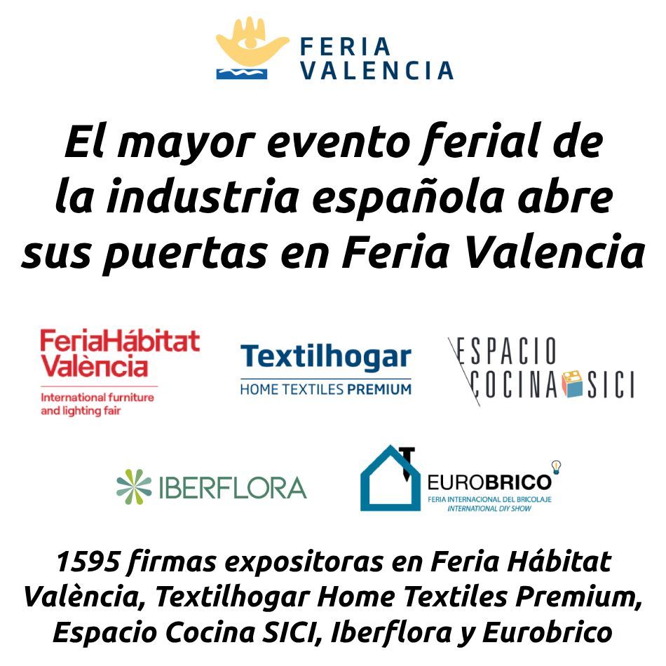 hosteleriaenvlc's tweet photo. EL MAYOR EVENTO FERIAL DE LA INDUSTRIA ESPAÑOLA ABRE SUS PUERTAS EN FERIA VALENCIA
https://t.co/OV7osbjoCi
@Feria_Valencia @habitatvalencia @Textilhogar_HTP @Iberflora @eurobrico #FeriaValencia #FeriaHabitat #Textilhogar #EspacioCocina #Iberflora #Eurobrico #HosteleriaEnValencia https://t.co/oluw2g2XEI