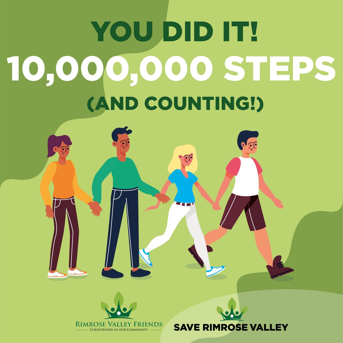 saverimrose's tweet image. We have some news! 10,379,818 steps, to be precise!
AMAZING achievement - and with a few days to spare.
HUGE thanks to everyone for taking part. Let's see what total we can reach by the end of Monday. 🏃‍♂️🏃🏃‍♀️🚶‍♀️🚶🚶‍♂️ #Steptember Special thanks to @MLHRunning and Rimrose Runners