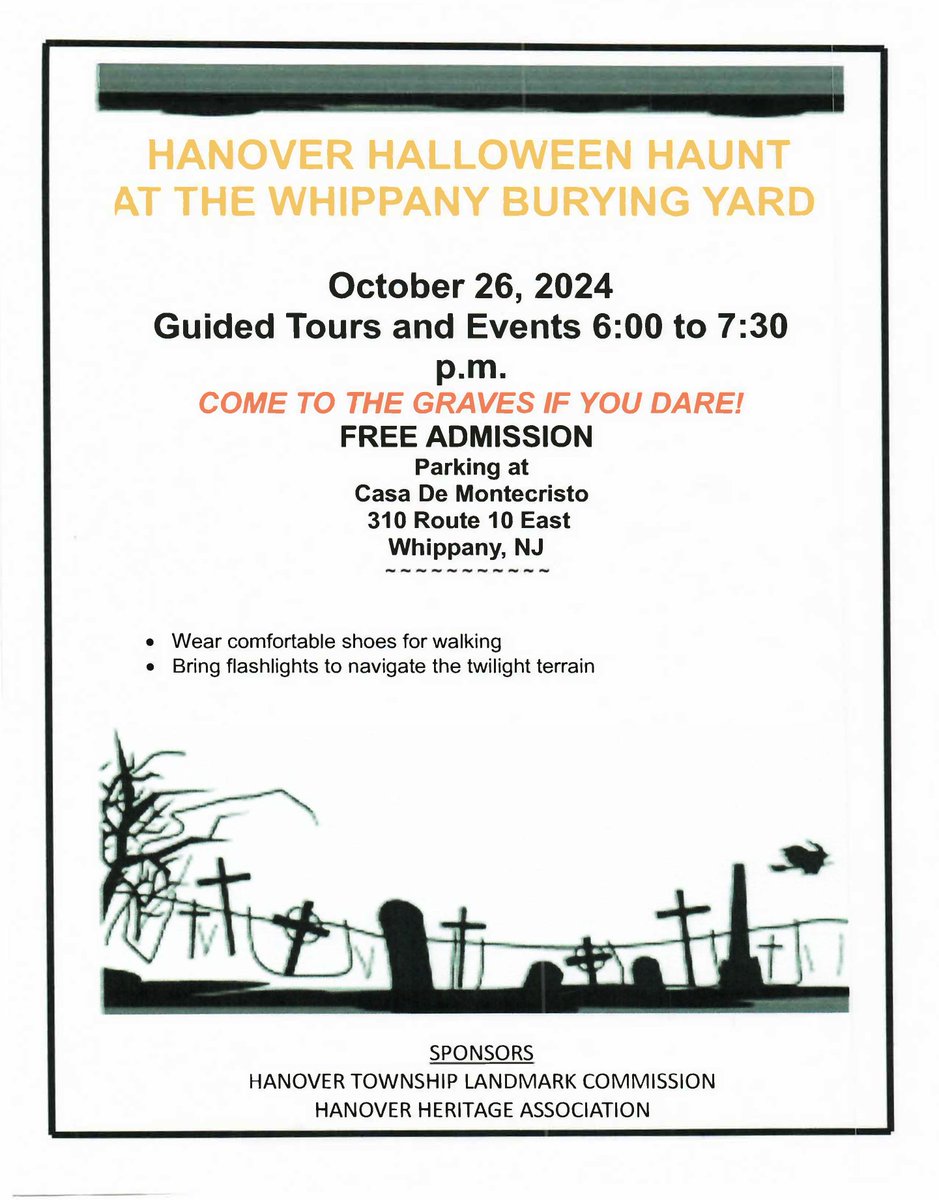 TownshipHanover's tweet photo. Hanover Halloween Haunt at the Whippany Burying Yard: https://t.co/1hL2EbxroF https://t.co/Z7gP8Utr3p