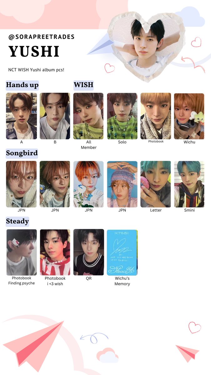 nct wish album pcs template! sion, riku, yushi vers. 엔시티위시