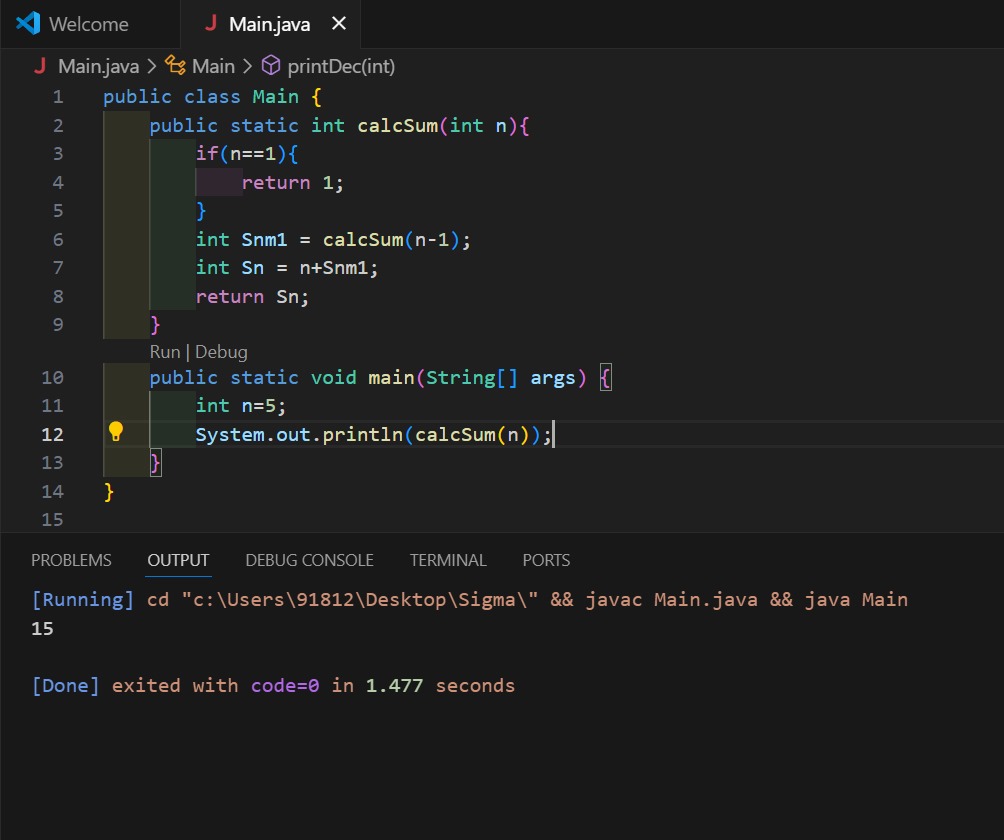 SKumar__26's tweet photo. Day 11 of #100DaysOfCode 
Today's Code:
➡To print the sum of first N natural numbers using recursion. https://t.co/dGkkafEZVx