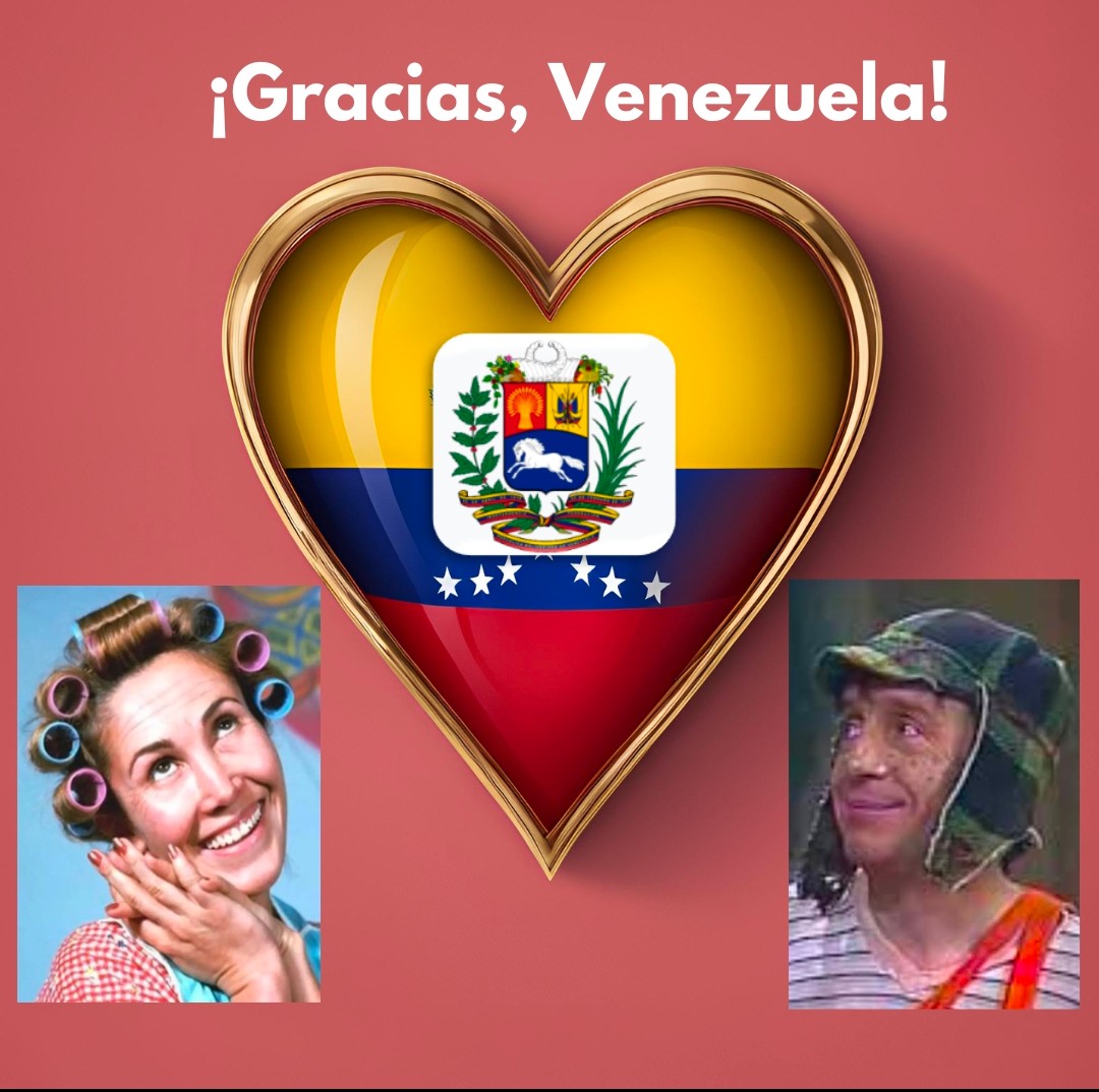 FlorindaMezaCH's tweet image. Mi Venezuela preciosa, tanto amor nos han dado siempre y hoy,  más que nunca, quiero abrazarlos con todo nuestro corazón. Les regalo la alegría de nuestro trabajo, muchas risas y una luz de esperanza. Gracias a ustedes y su cariño incondicional ¡Chespirito sigue vivo!
#Venezuela