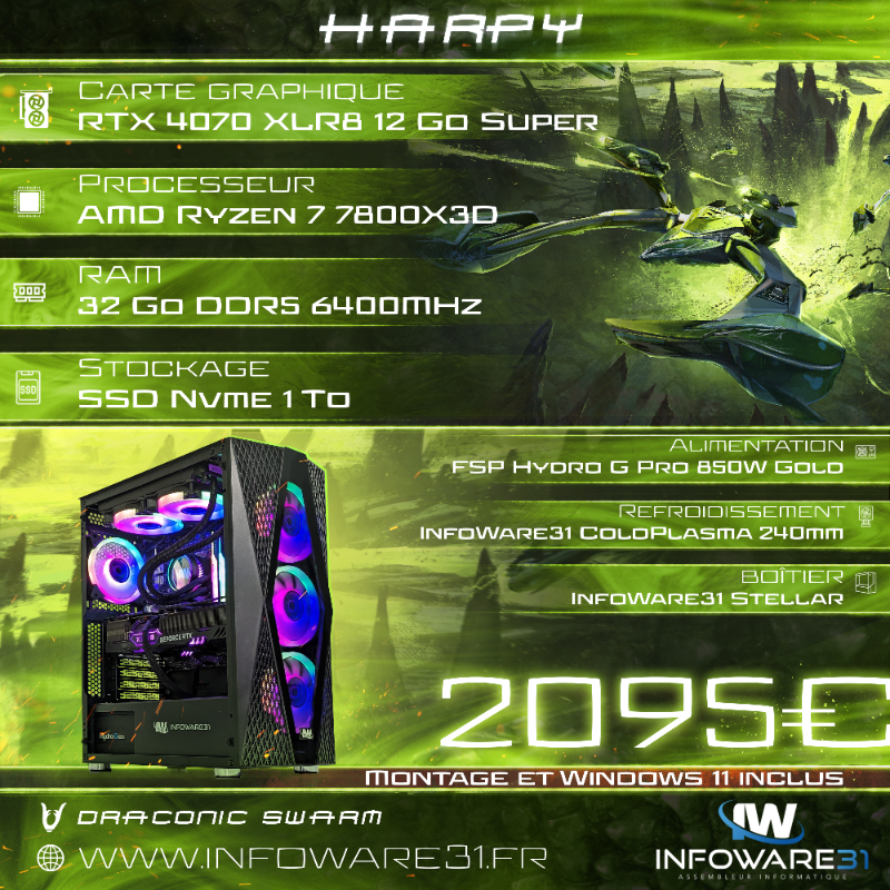 InfoWare31's tweet photo. De nombreuses configurations disponibles !

Choisissez votre CPU, GPU et RAM parmi plusieurs bases. Tout est adapté à votre budget et à votre utilisation :)

100 euros de réduction sur TOUS les ordinateurs (déjà appliqué sur les illustrations) avec le code "8 ans" https://t.co/zByUVFqJse