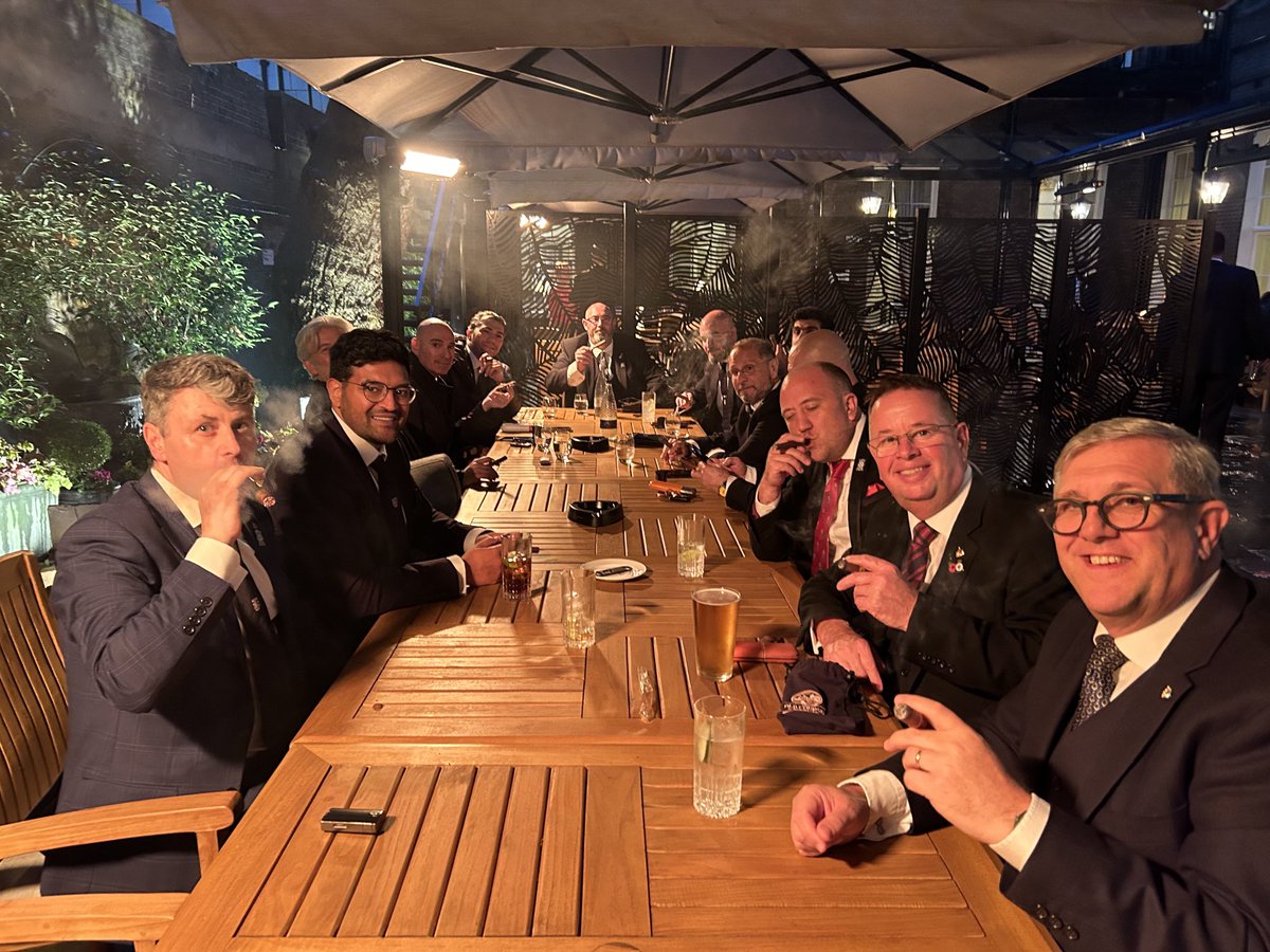 Mark Constant (@markconstant4) on Twitter photo Enjoying an evening of Cigars and fellowship with our Provincial Senior Grand Warden at the very fast growing Hazara Lodge at the In and Out. <a href="/NHMasons/">NorthantsHuntsMasons</a> <a href="/nhnymc/">NHNYMC</a> <a href="/Shaun_UGLE/">Shaun Butler ACIM</a> #freemasonry Enjoying an evening of Cigars and fellowship with our Provincial Senior Grand Warden at the very fast growing Hazara Lodge at the In and Out. <a href="/NHMasons/">NorthantsHuntsMasons</a> <a href="/nhnymc/">NHNYMC</a> <a href="/Shaun_UGLE/">Shaun Butler ACIM</a> #freemasonry