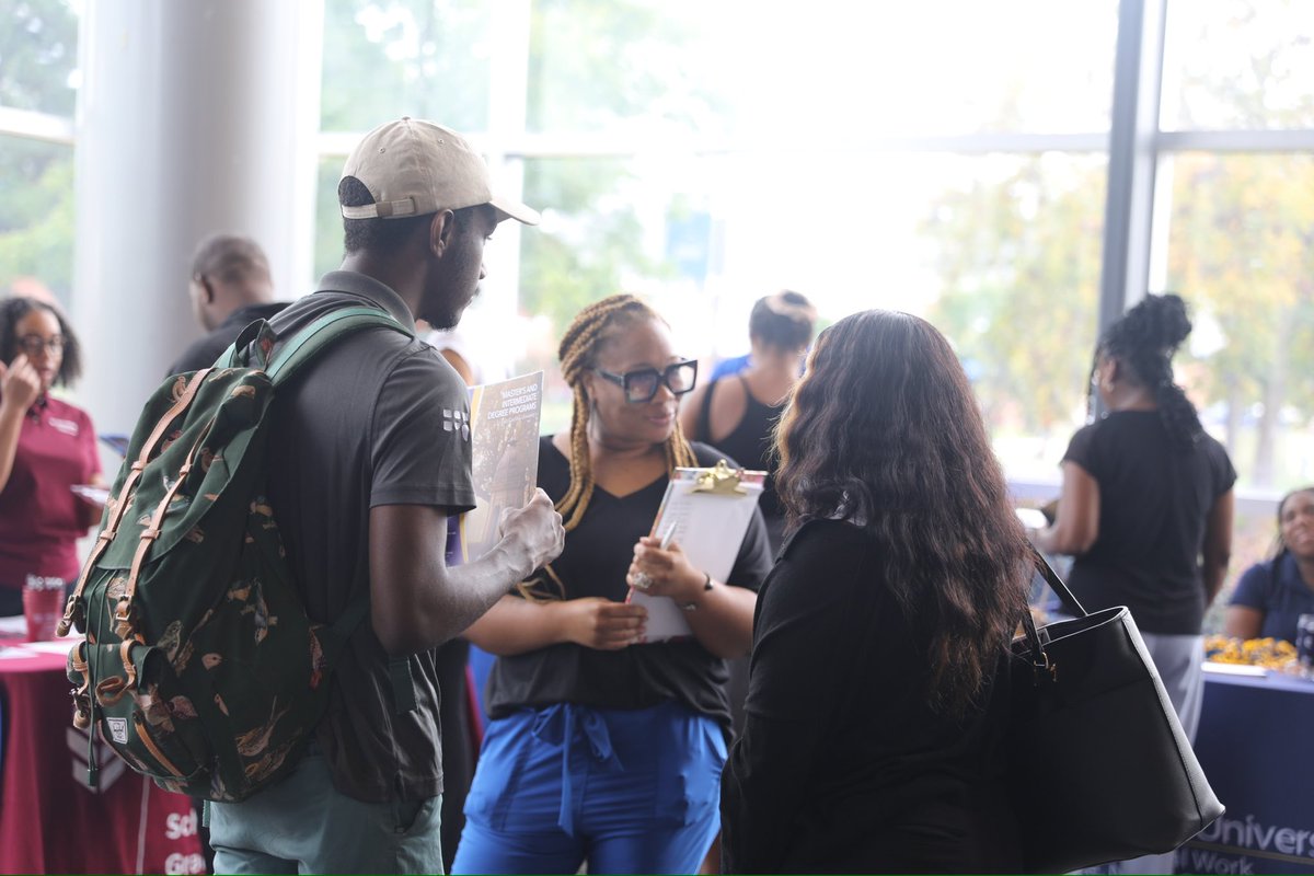 ECSU's tweet photo. Today’s Graduate Fair, hosted by @CareerEcsu was a tremendous success! Students connected with top graduate programs, explored new opportunities, and took steps toward their academic and professional futures. #GraduateFair #ECSU https://t.co/fh9DwDHBs1