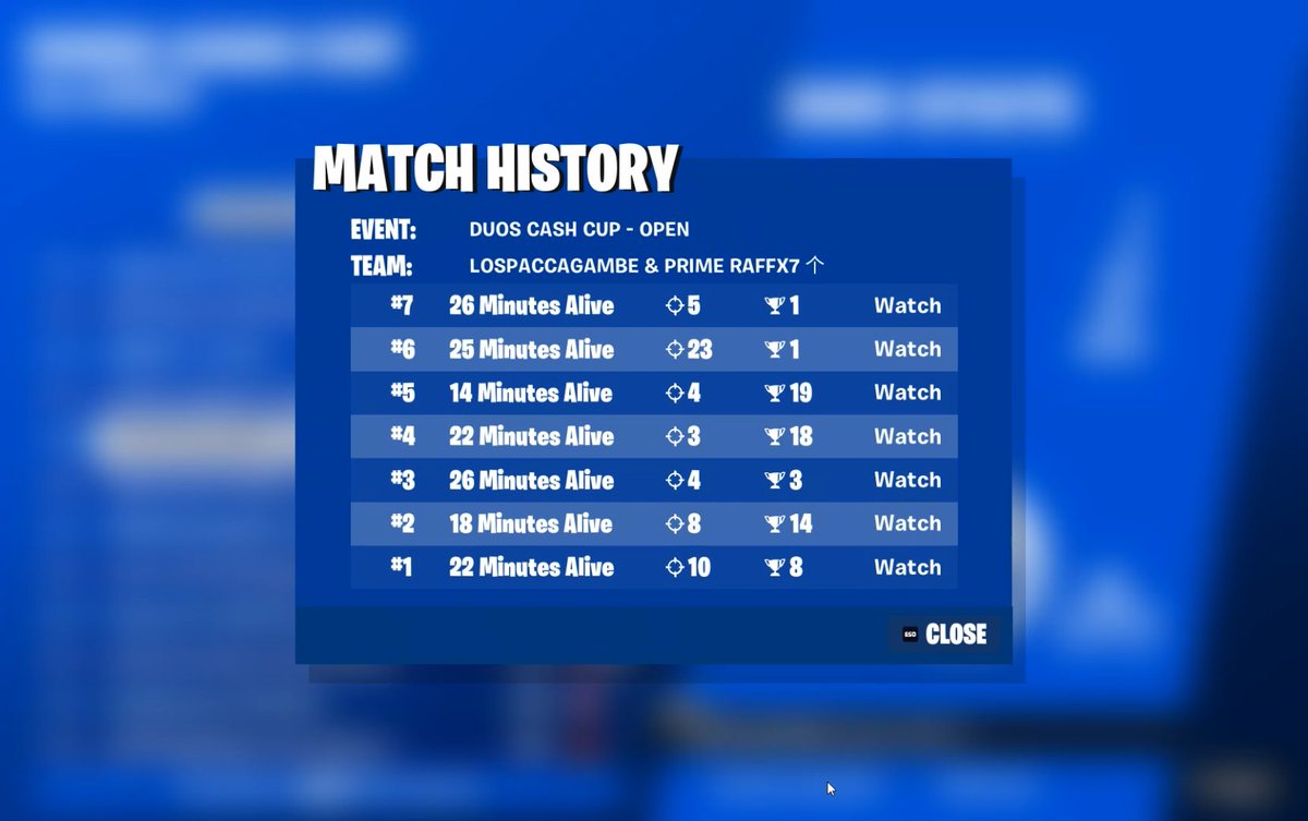 #235 duo cash cup (eu) didnt queue up last game, we were about to qual.