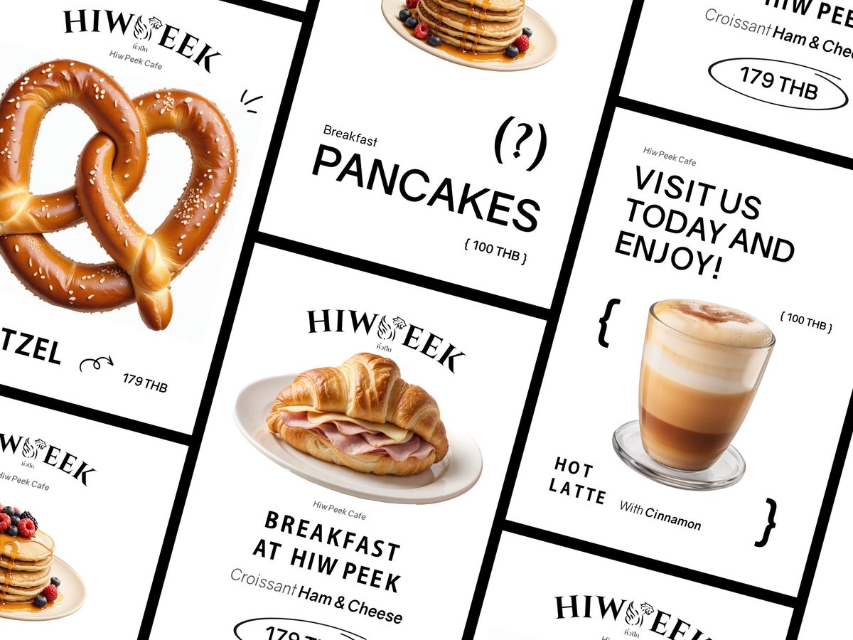 zerobrandxyz's tweet image. We created a minimalist table tent design for HiwPeek Café, focusing on the product with clear text and a prominent logo. The clean layout highlights the food while keeping the design modern and inviting.

#Branding #CafeDesign #GraphicDesign