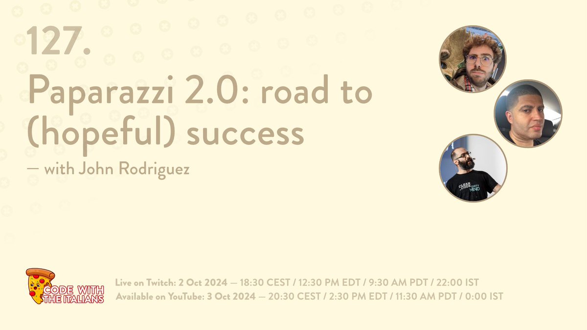 codewiththeita's tweet photo. 📸 No device? No emulator? No problem! 🚀 Dive into the magic of Paparazzi with John Rodriguez and discover how to snap perfect UI screenshots! Tune in next Wednesday: https://t.co/4mn3Tnh9h2 #ScreenshotTesting #AndroidDev https://t.co/oPUgMhYqzE