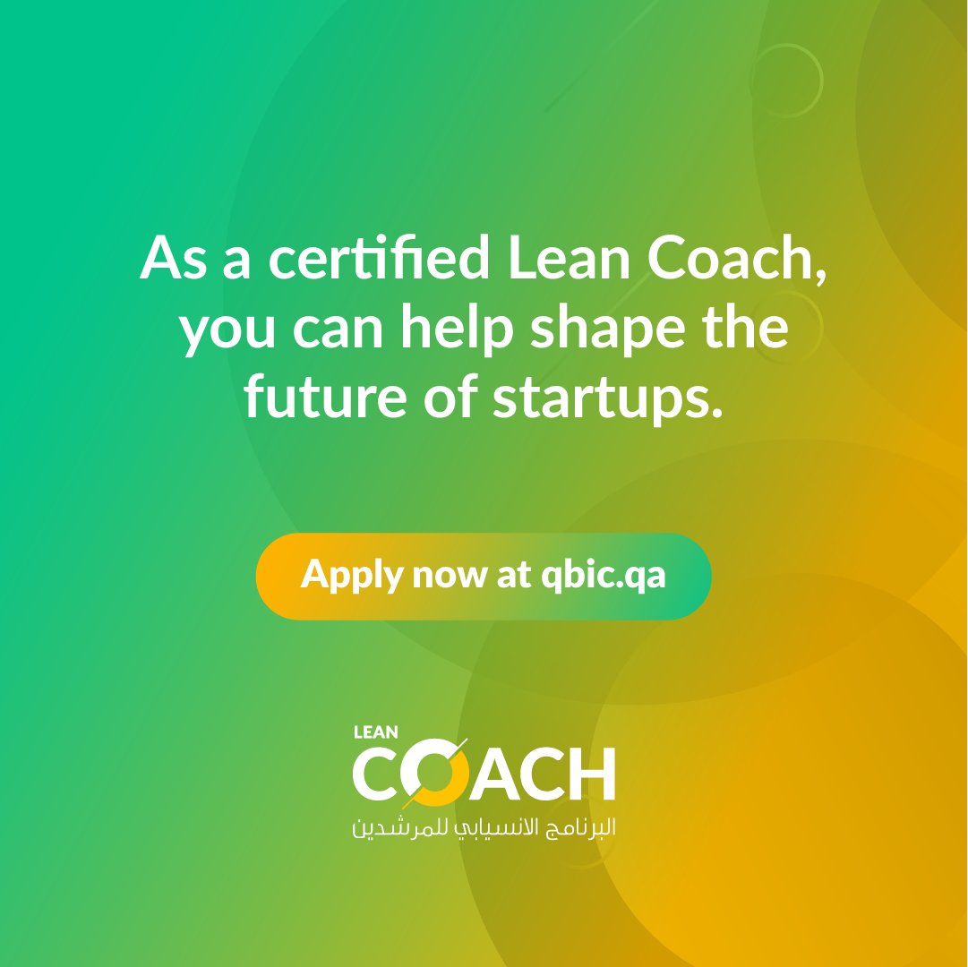 Last chance to apply! Become a certified Lean Coach and help support the next generation of pioneers. Join our 11-week program to gain essential skills for startup coaching. Collaborate with entrepreneurs and be integral to Qatar’s thriving startup ecosystem.

Apply now through