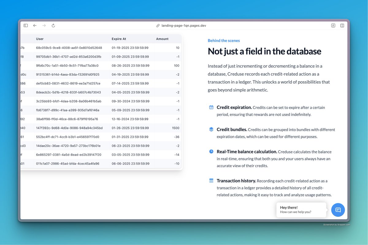 fraromeo_'s tweet photo. just added this section to the landing page. 

a lot of devs use just a field in the database for credit-based usage which leads to a lot of problems. 

now it's more clear what @credusedotcom brings to the table https://t.co/REFpKeFBGf