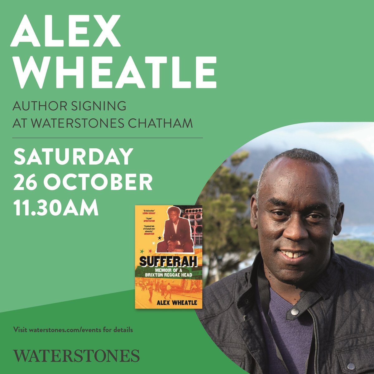 Waterstones Chatham (@waterstoneschat) on Twitter photo <a href="/brixtonbard/">Alex Wheatle</a> will be in store 26/10/24 signing copies of his memoir, Sufferah. The Crongton and Brixton Rock series will also be available.
"A potent tale of triumph over adversity. Angry but never bitter, Wheatle's compassion shines through the pain"- Observer
<a href="/QuercusBooks/">Quercus Books</a> <a href="/brixtonbard/">Alex Wheatle</a> will be in store 26/10/24 signing copies of his memoir, Sufferah. The Crongton and Brixton Rock series will also be available.
"A potent tale of triumph over adversity. Angry but never bitter, Wheatle's compassion shines through the pain"- Observer
<a href="/QuercusBooks/">Quercus Books</a>