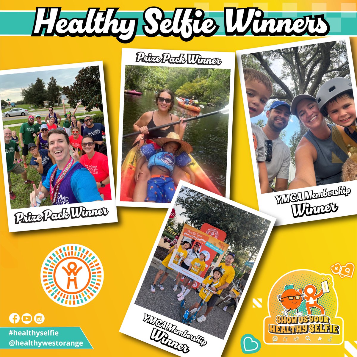 healthyworange's tweet image. Congratulations to our 2024 #healthyselfie Photo Contest champions... 🥁 
🏆 Bill C. and Brianna C., winning Grand Prize Packs of gift cards worth $500!!!
🎉 Patrick K, and Darrah A. won One-Year Family Memberships to @YCentralFlorida!