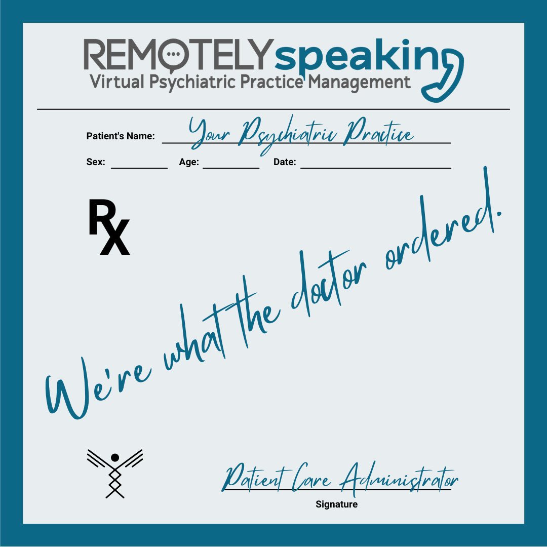 RemotelySpking's tweet image. Your personal Patient Care Administrator is just what the doctor ordered. Say goodbye to administrative stress. We do it all, so you don&apos;t have to!#Psychiatrist #Psychiatry #RemoteAssistant #VirtualAssistant #OfficeAdministrator #RemotePracticeManagement #MentalHealthProfessional