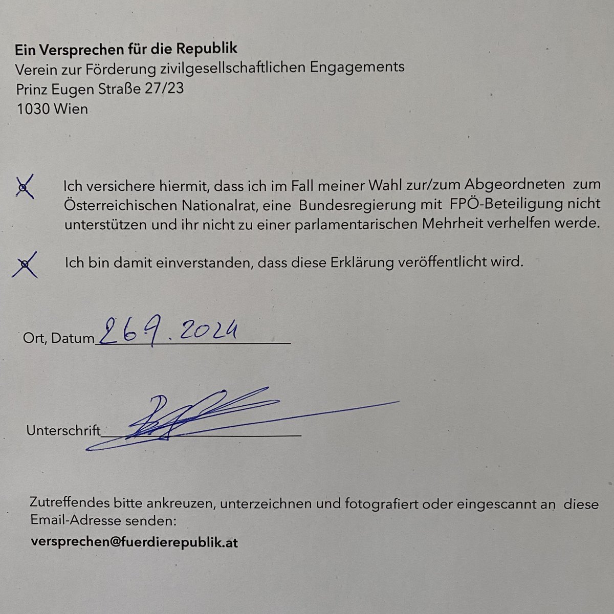 Ein Versprechen für die Republik, das mir leicht fällt. Ich werde der FPÖ nicht zu Macht verhelfen.