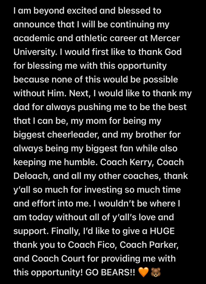 P_Roberson2026's tweet photo. GO BEARS!!! 🖤🧡 #committed @LindsayFico @cara_parker13 @courtneygettins @ImpactHolcombe https://t.co/hFY4uQ43ov