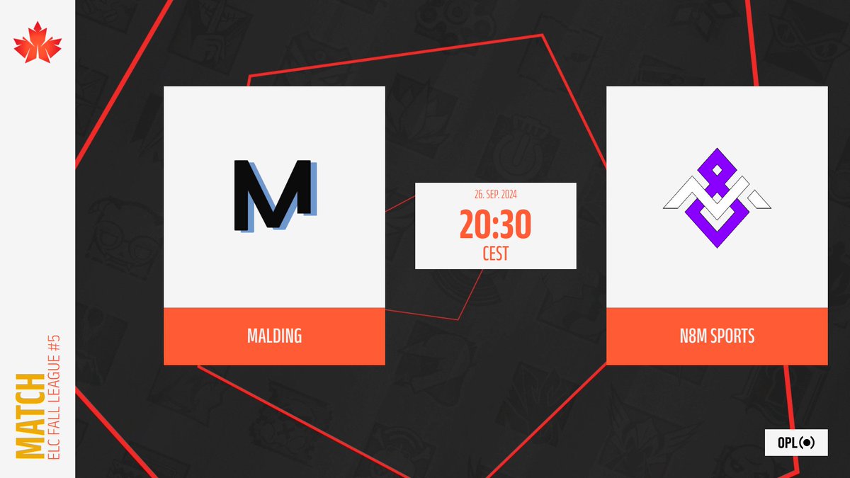 [𝐄𝐋𝐂 𝗙𝗮𝗹𝗹 𝐋𝐞𝐚𝐠𝐮𝐞 #𝟱]

Round 3 tonight in the ChampionShip division !

🇫🇮 <a href="/MaldingR6/">Malding R6</a> 🆚 @N8M_Main 🇫🇮
🕣 20:30 CEST
🗺️ B01

🎙️ <a href="/KryzUKTwitch/">Aiden "Kryz"</a> 

🔴 twitch.tv/kryz_uk