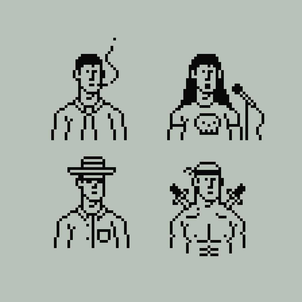 1-bit pixel art character study