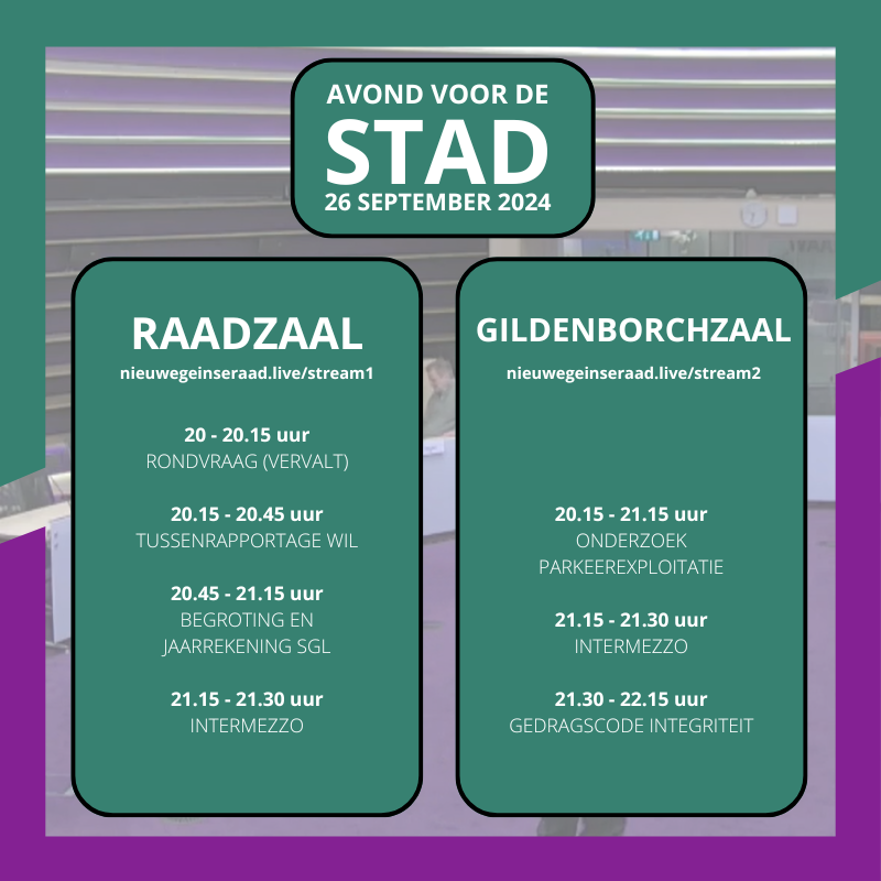 #AvondvoordeStad! De raad krijgt de stukken van twee organisaties in te zien om goed te keuren. Er wordt een onderzoek naar parkeren toegelicht en de raad praat over integriteit. Het intermezzo gaat over de A12-zone en Rijnenburg. Kijk je mee? NieuwegeinseRaad.live/Stream1 #Nieuwegein