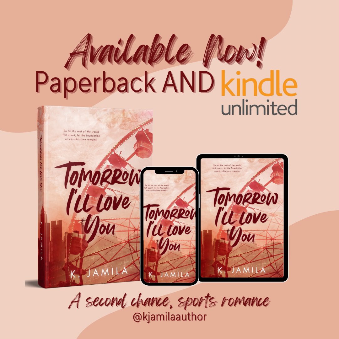 kjamilaauthor's tweet photo. Hi! Today is the day TOMORROW ILL LOVE YOU is officially out!

🧡 second chance romance x childhood best friends
✨women’s soccer sports romance 
🧡 he’s a poet 
✨ daddy issues (he’s her coach)
🧡 chaotic teammates 
✨and a love that feels like a million little tiny stars https://t.co/5UapJpwbRS