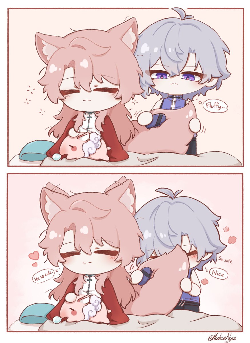 HakuuNya's tweet photo. Morning routine🦊🐦‍⬛

 #崩壊スターレイル #モ椒 #mozeqiu #moze #Jiaoqiu https://t.co/Uyl9GynY5E
