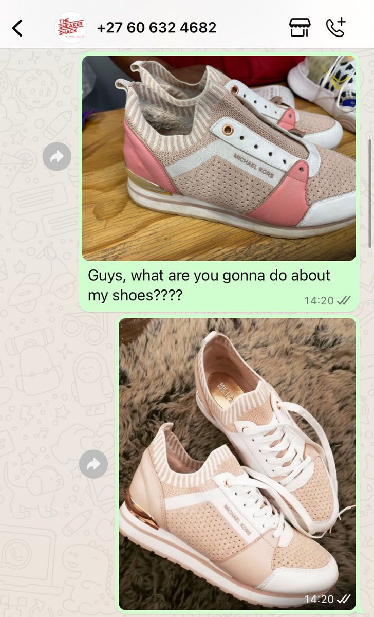 akhona_lunika_'s tweet photo. @Dankie_MLU Look what @TheSneakerShack did to mine sana. They’re offering to pay me a mere R732,35c for this hideous damage. https://t.co/pgyjZC2SCY