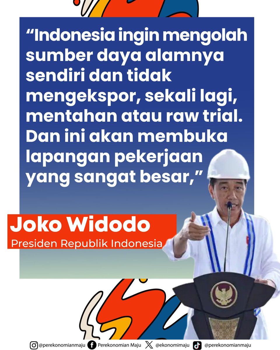 ekonomimaju's tweet image. Caption

Presiden Jokowi meresmikan smelter PT Freeport di Gresik senilai Rp 56 triliun, yang mengolah 1,7 juta ton konsentrat tembaga. Smelter ini dapat meningkatkan nilai tambah dan mendukung industrialisasi.

#PerekonomianMaju
#JokoWidodo
#FreeportIndonesia
#Industrialisasi