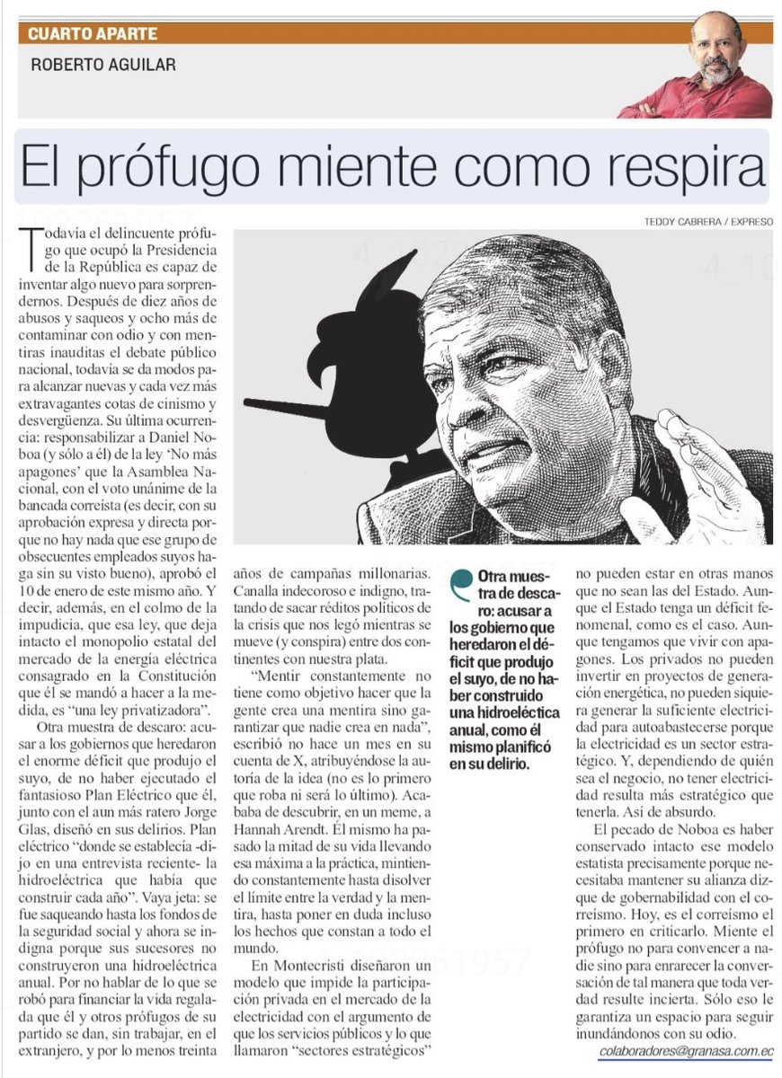 EstebanNoboaC's tweet image. Tremendo artículo de Aguilar. Verdades como puños.