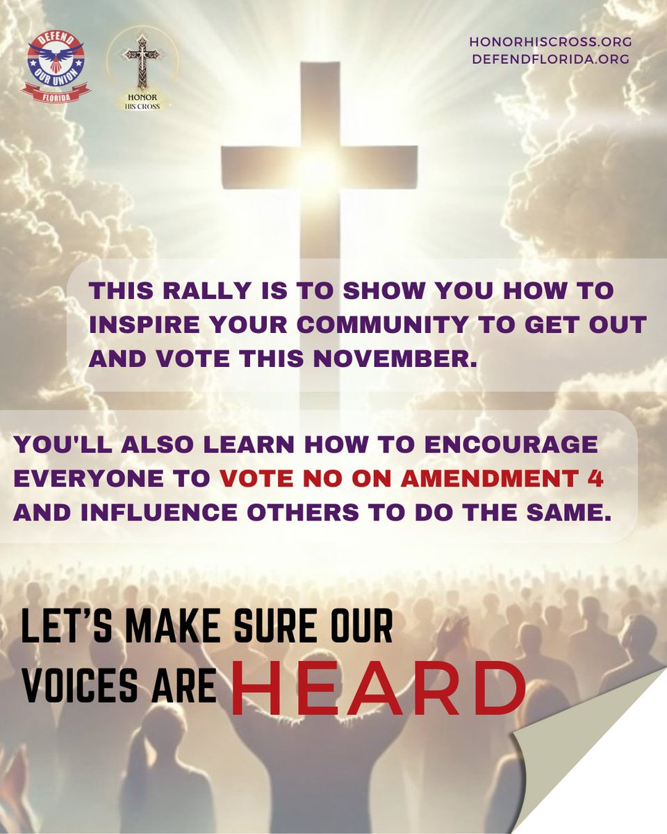 Defend_OurUnion's tweet photo. Christians, will you take a stand? 
Our country is moving away from God’s will, but we can bring it back! . Act now, lead with biblical truth &amp; let’s save our nation. Your voice matters. Join us on October 11th 2024 at Venice Community Center, Florida. https://t.co/eiWgnjFTrL