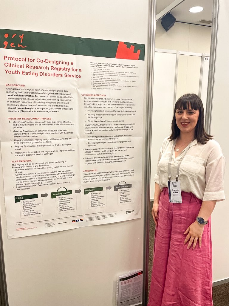 This afternoon I’m presenting a poster at the #EDRS2024 conference. Swing by to learn more about at plans at <a href="/orygen_aus/">Orygen</a> to develop a clinical research registry for young people with eating disorders.